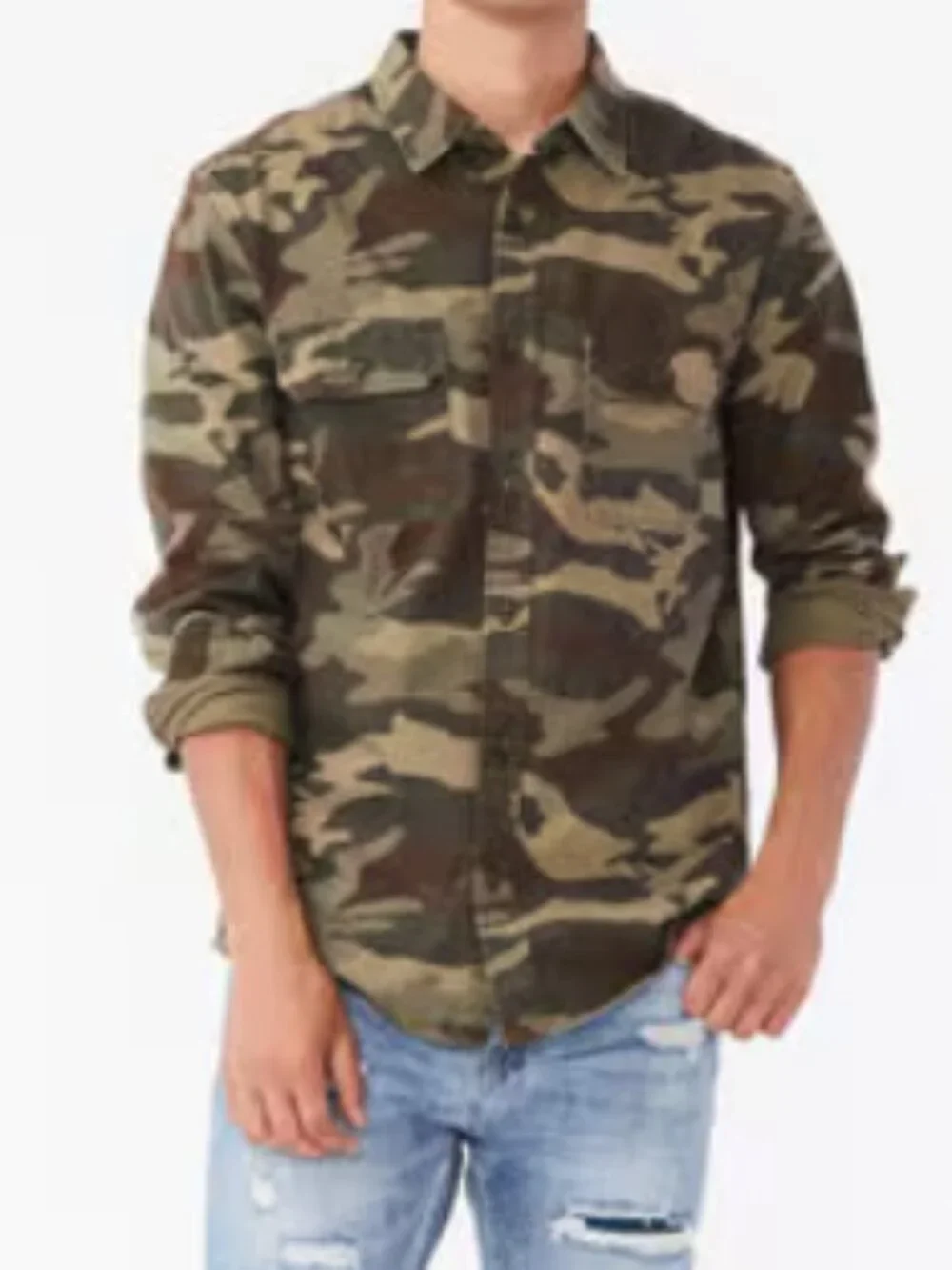 NWT Aeropostale Long Sleeve Camo Workwear Button-Down Shirt - Mens Medium